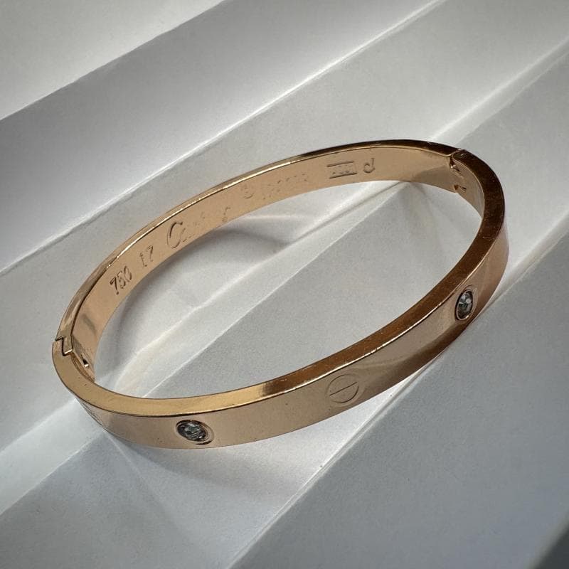 Cart*er Love Bracelet with zircon - Rose Gold