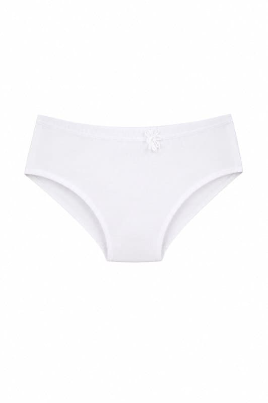 Girl's Underwear Brief Rib 100% Cotton White 7109
