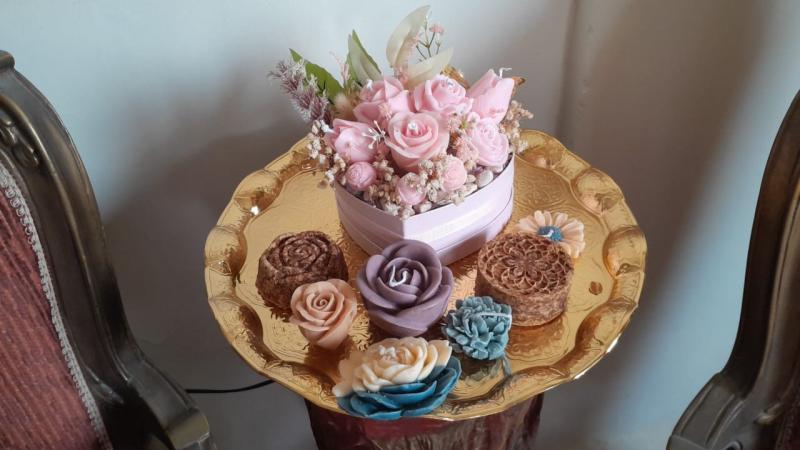 Handmade wax bouquet