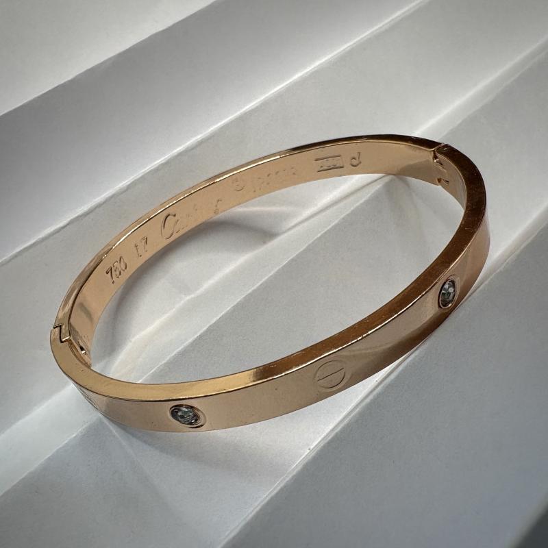 Cart*er Love Bracelet with zircon - Rose Gold
