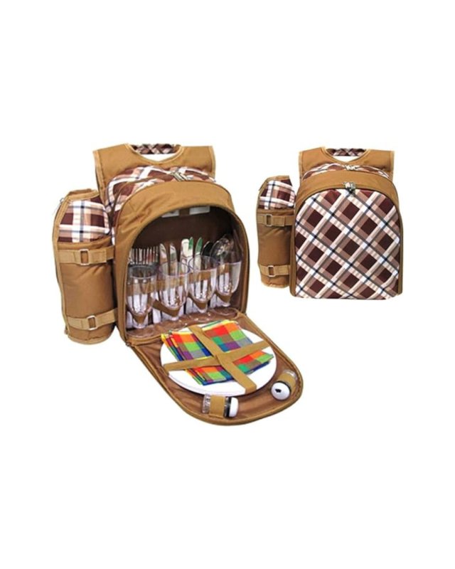 Chanodug 4 People Picnic Backpack coffee