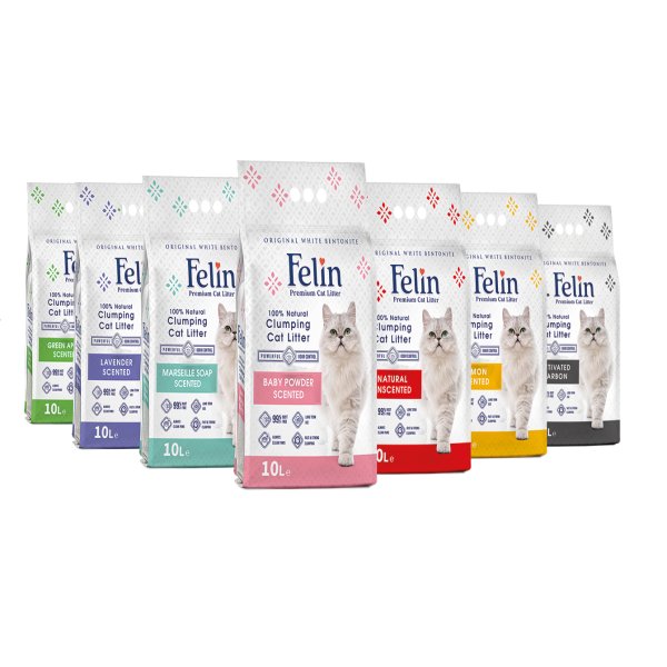 Felin Premium Bentonite Cat Litter Clumping 99.5% Dust Free 5L & 10L