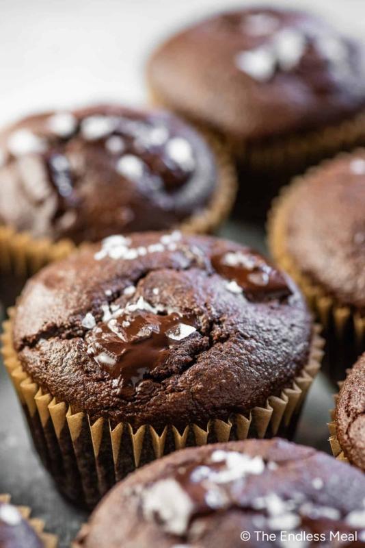Chocolate muffins with chocolate chips