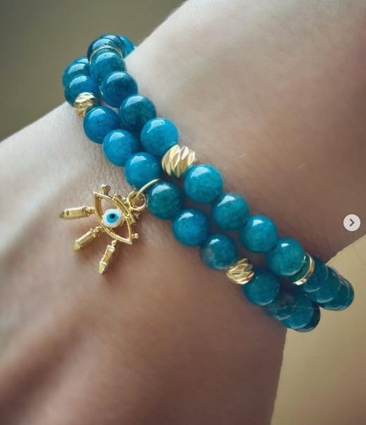 Blue Jade real rock bracelet