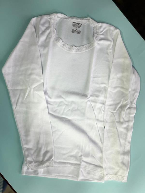 Maro- White Undershirt Long sleeve for Girls