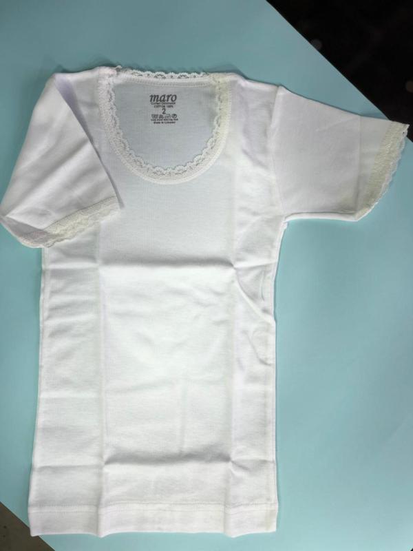 Maro- White Undershirt semi-sleeve for Girls