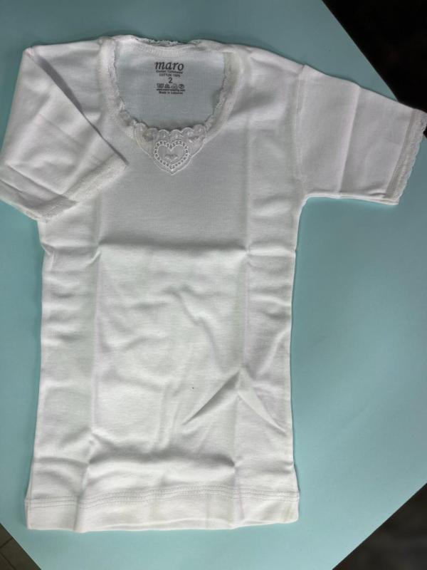Maro- White Undershirt semi-sleeve for Girls