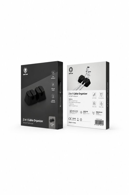 Green Lion - 2 in 1 Cable Organizer - Black
