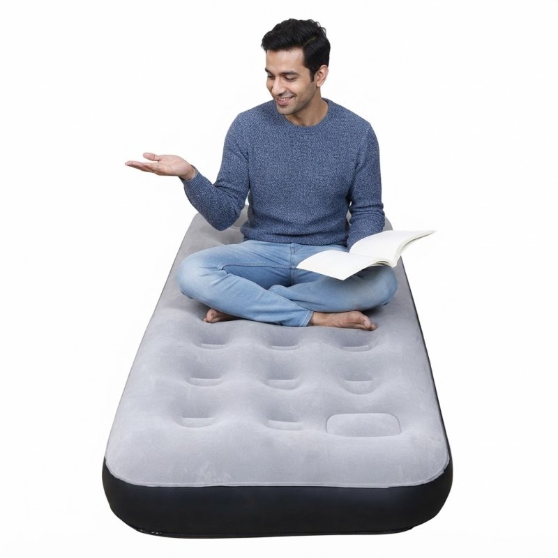 Inflatable Mattress, Quick Bed, Camping Bed, Camping Mattress, 24-Holes Bed, 191x99x22 cm